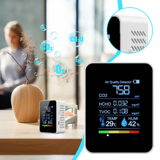 Portable Air Quality Monitor Real-Time Accurate Clear Display Tester Carbon Dioxide Detector Tool for Home Car Office Plants