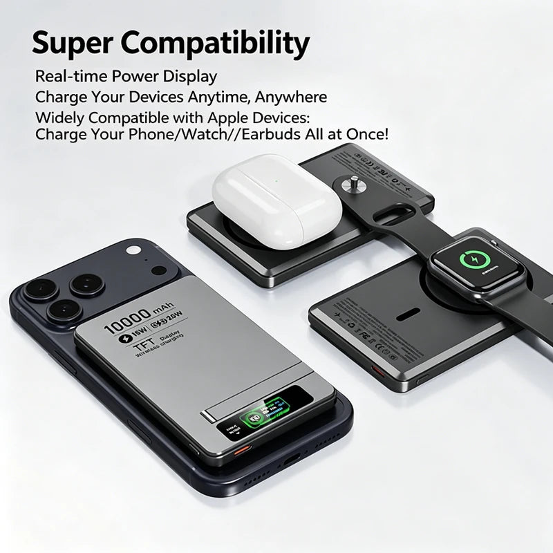 Wireless Magnetic Power Bank Travel Portable Fast Charging 5000mAh 10000mAh Capacity Digital Display For Phone Watch Earphones