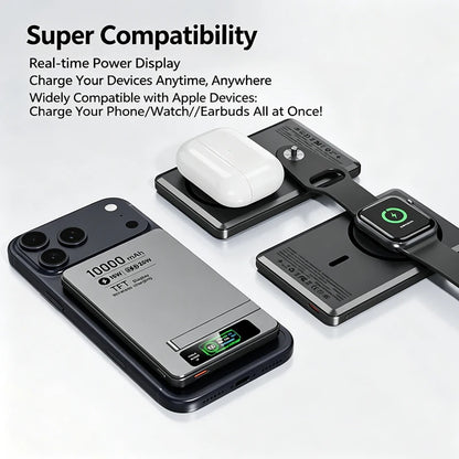 Wireless Magnetic Power Bank Travel Portable Fast Charging 5000mAh 10000mAh Capacity Digital Display For Phone Watch Earphones