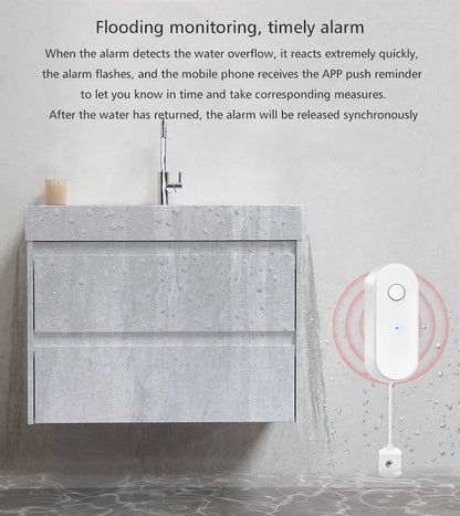 Tuya WiFi Smart Water Leak Sensor Liquid Leakage Alarm Overflow Level Detector Flood Protection SmartLife APP