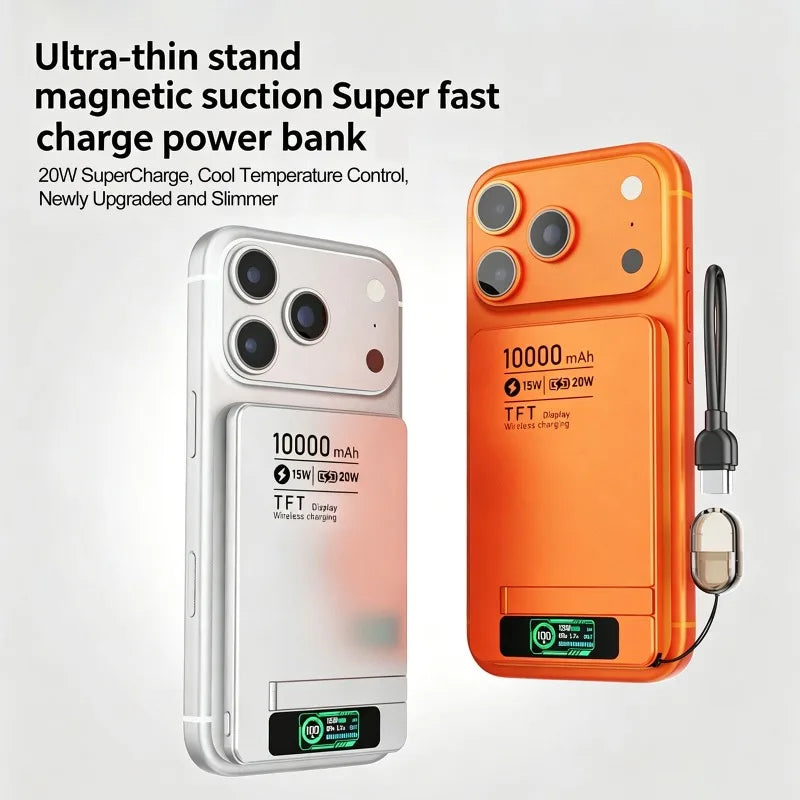 Wireless Magnetic Power Bank Travel Portable Fast Charging 5000mAh 10000mAh Capacity Digital Display For Phone Watch Earphones